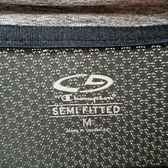 C9 Champion Top M Semi Fitted 1/4 Zip Long Sleeve Pullover Activewear Gray Black - Picture 2 of 9